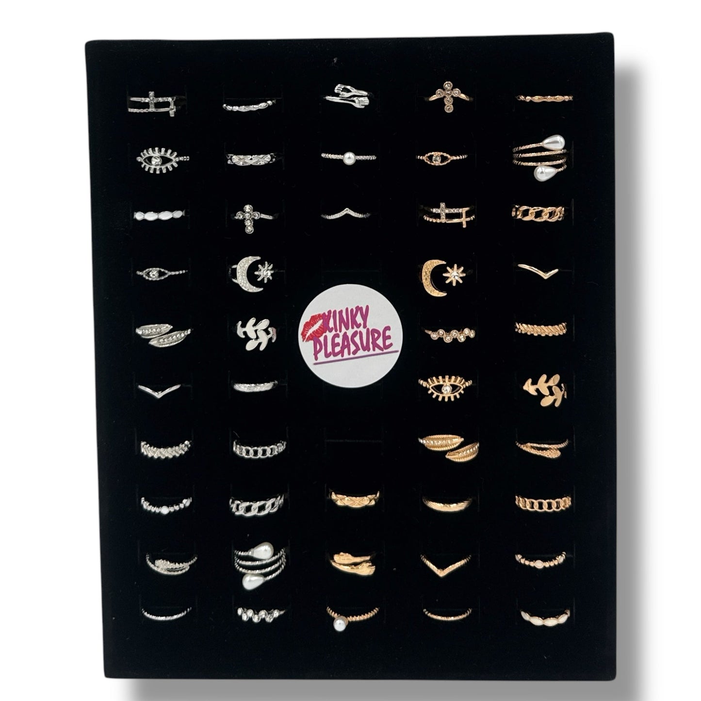 Set van 36 Moderne Fashion Ringen – Goud & Zilver | Boho, Maan & Oogdesigns