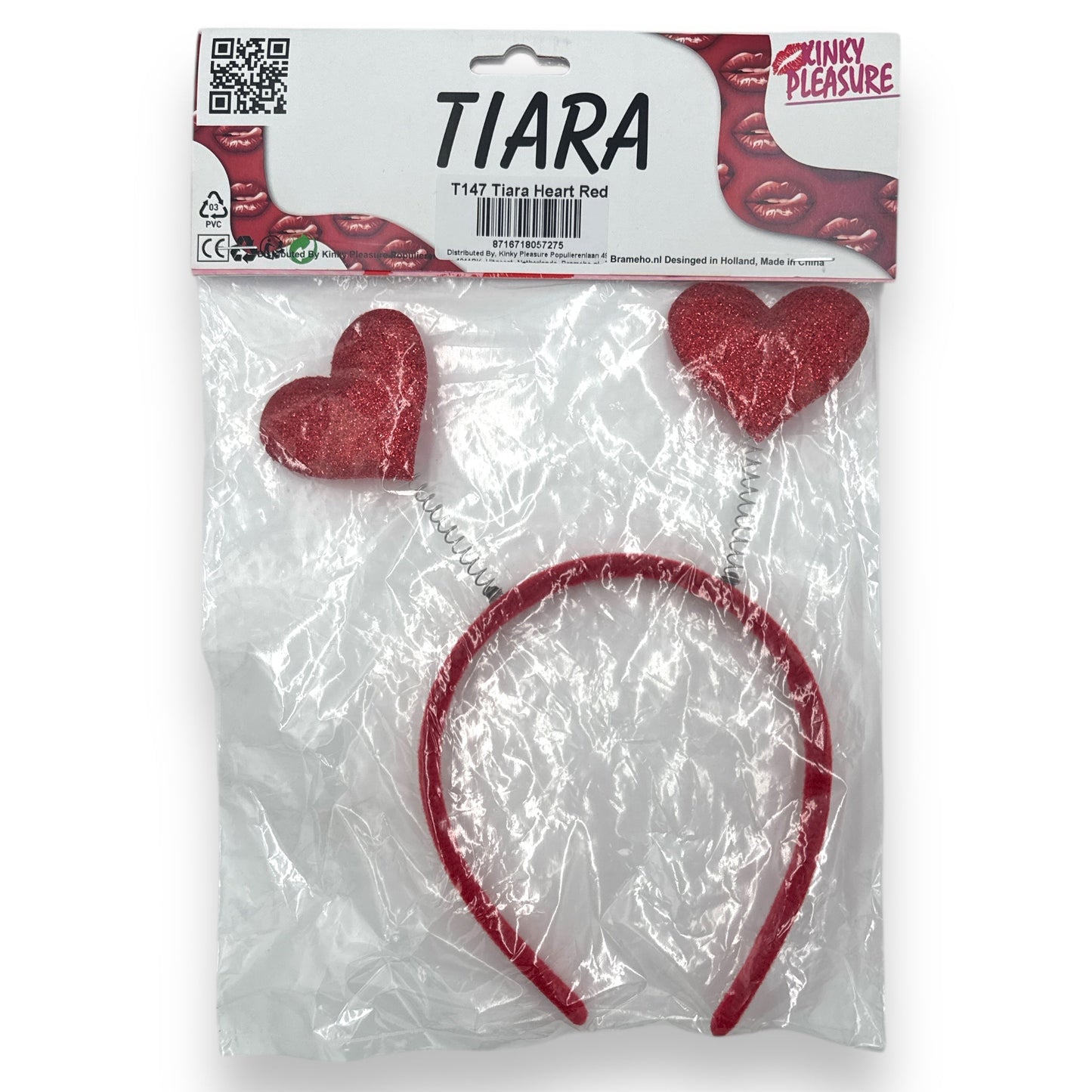 Tiara Hartjes Rood – Glitter Haarband voor Feest & Valentijn