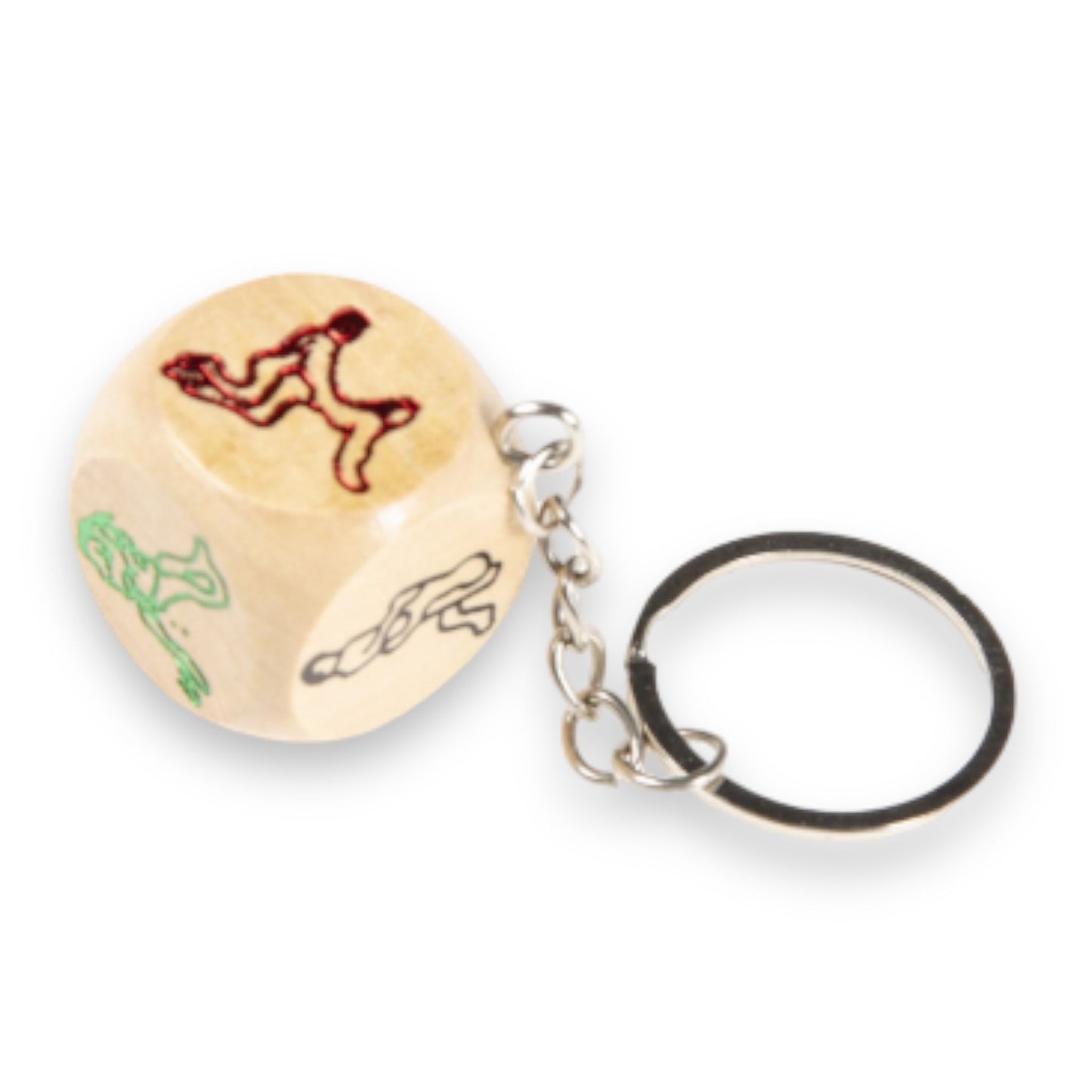 Kamasutra Dobbelsteen Sleutelhanger – Houten Erotische Sleutelhanger