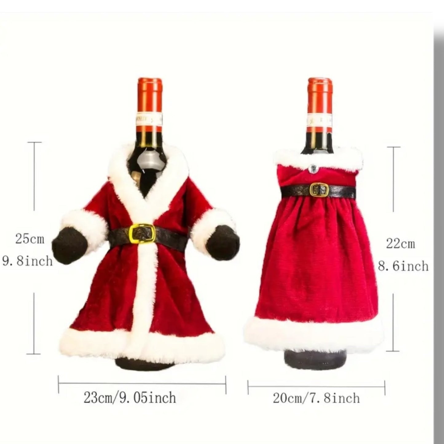 Kerst Wijnfles Hoezen – Santa & Mrs. Claus Set | Fles Decoratie