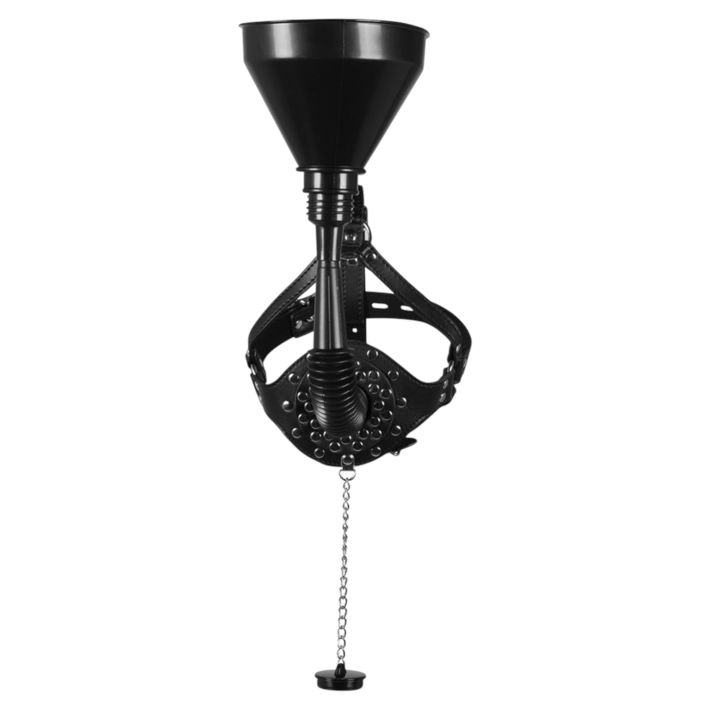 Extreme BDSM Masker met Trechter – Verstelbare Head Harness