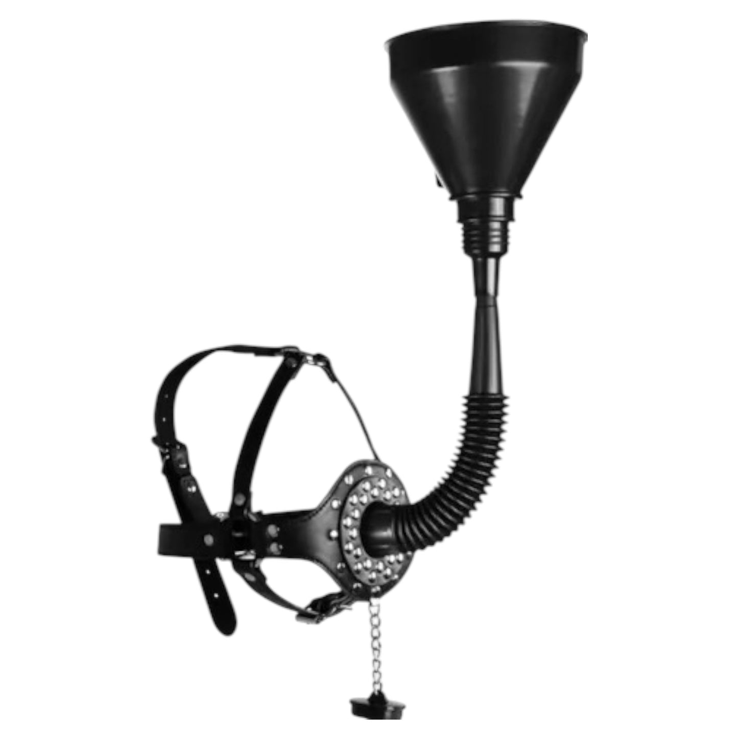 Extreme BDSM Masker met Trechter – Verstelbare Head Harness