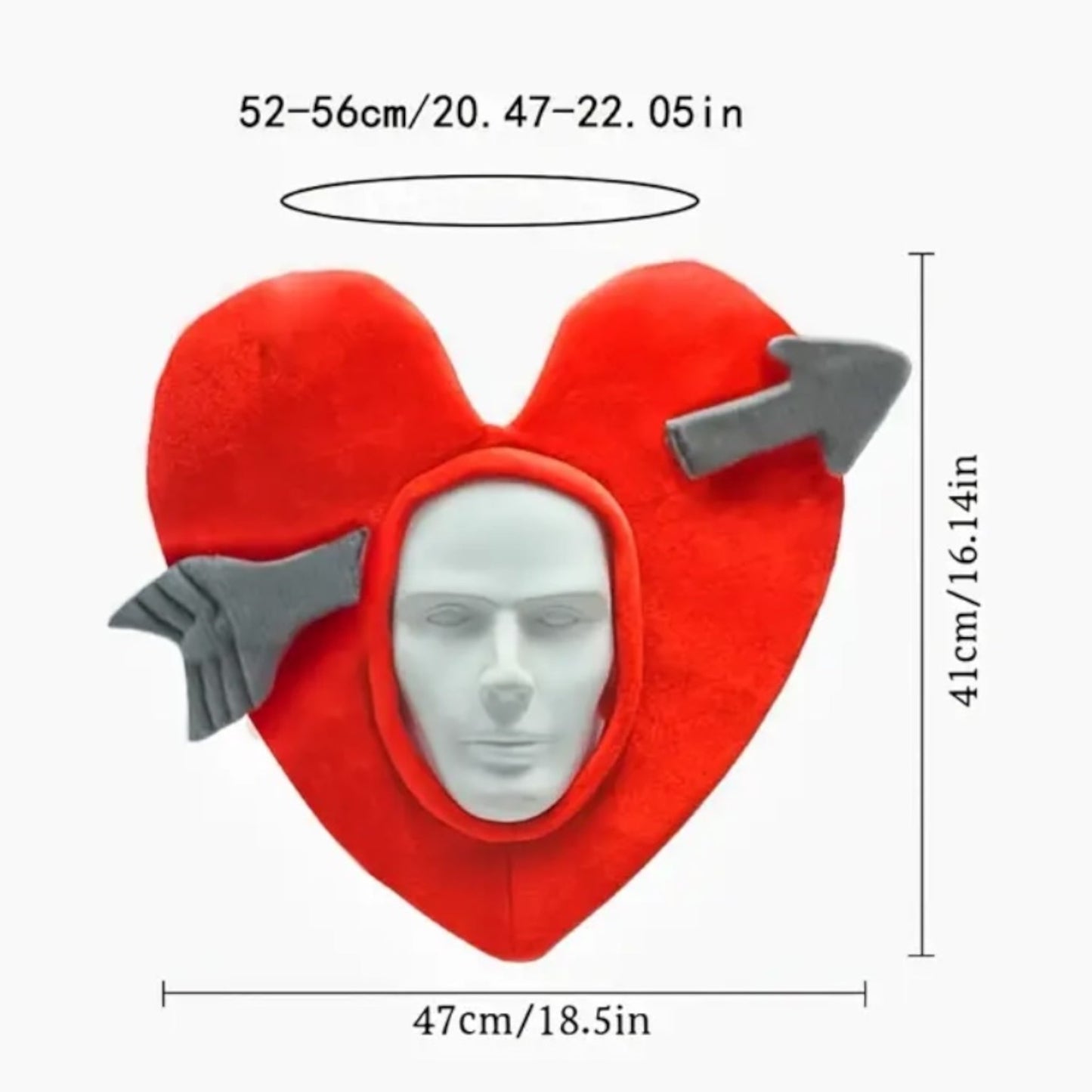 Cupido Valentine Masker – Hartvormig Hoofdstuk met Pijl | Valentijn Accessoire