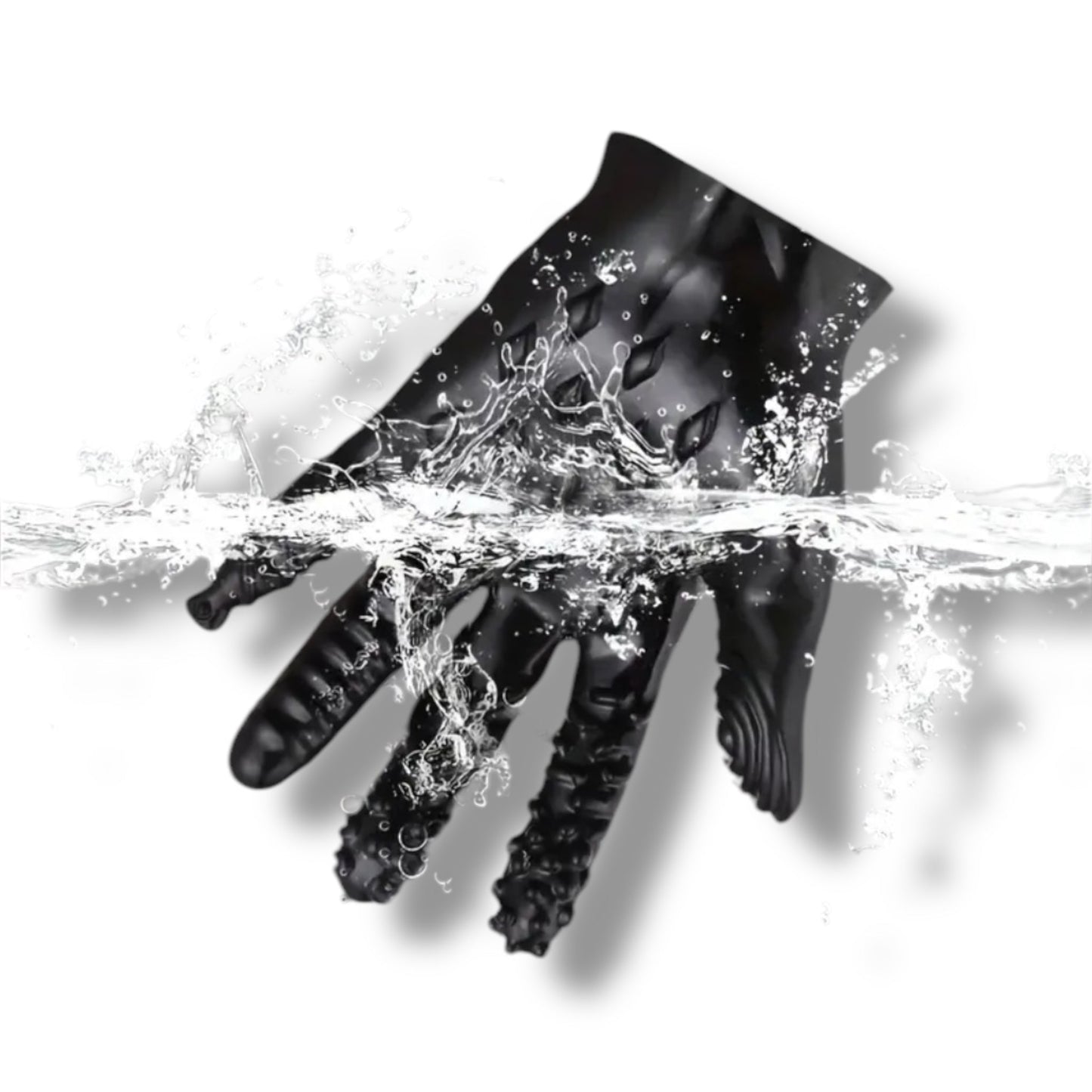 Stimulerende Siliconen Fetish Handschoen – Textuur & Noppen Design | Zwart of Roze