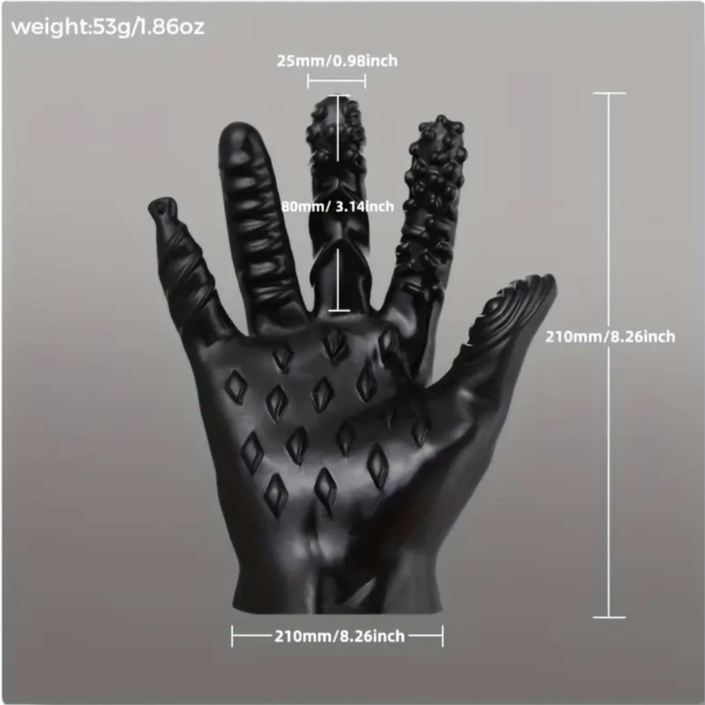Stimulerende Siliconen Fetish Handschoen – Textuur & Noppen Design | Zwart of Roze