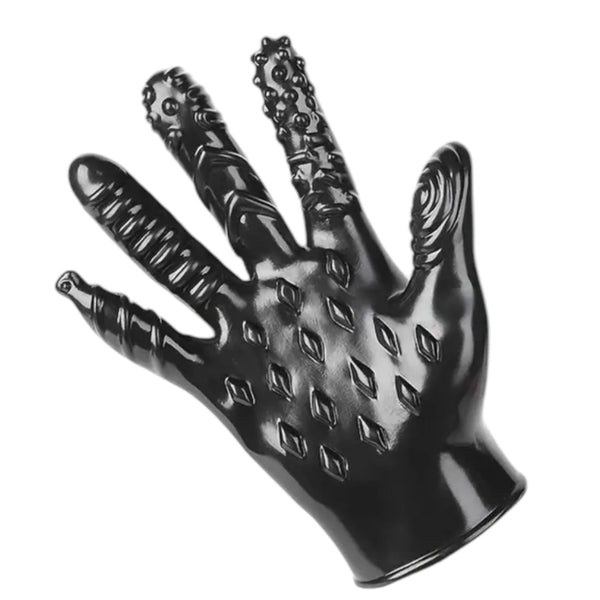 Siliconen Fetish Handschoen met Noppen - Zwart of Roze
