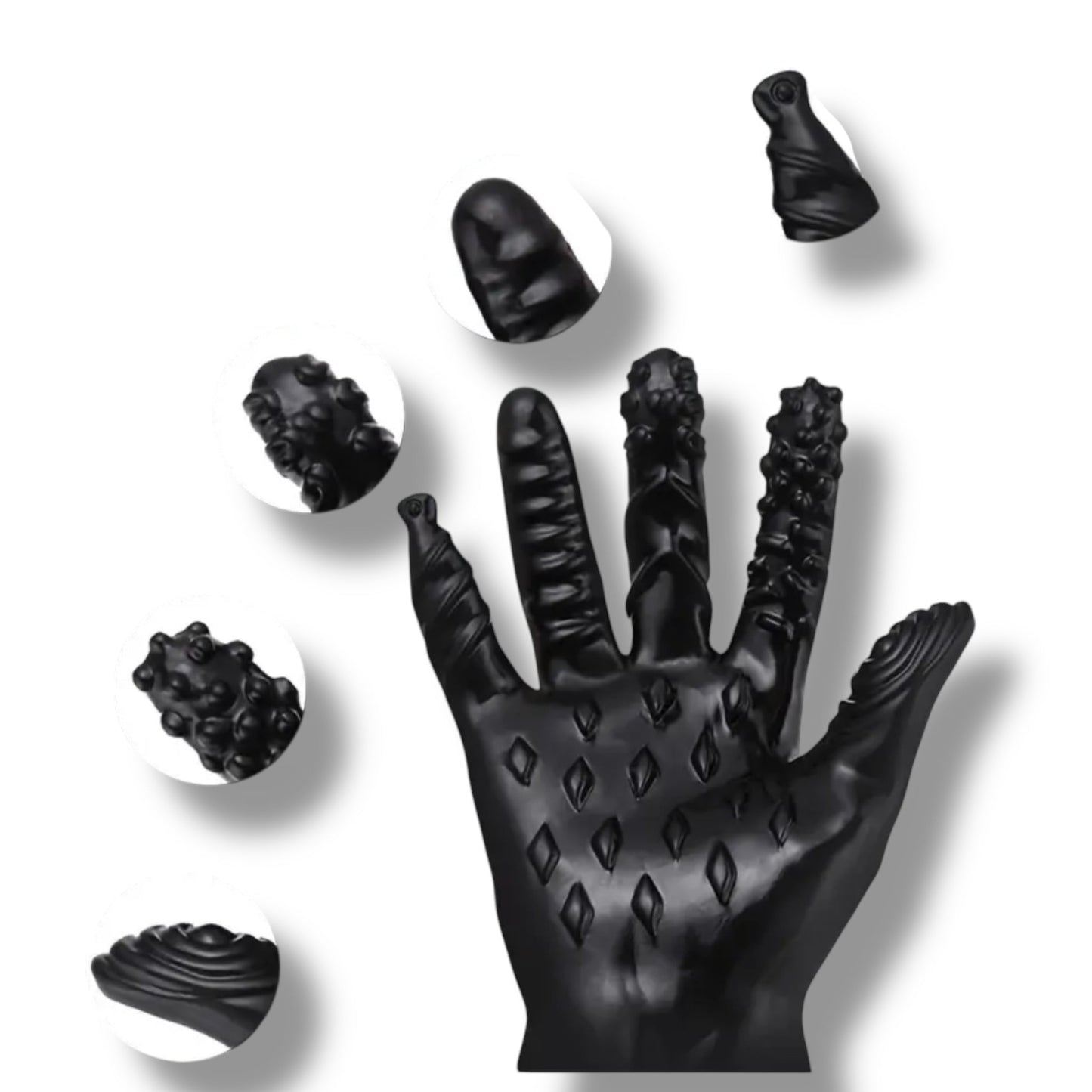 Stimulerende Siliconen Fetish Handschoen – Textuur & Noppen Design | Zwart of Roze