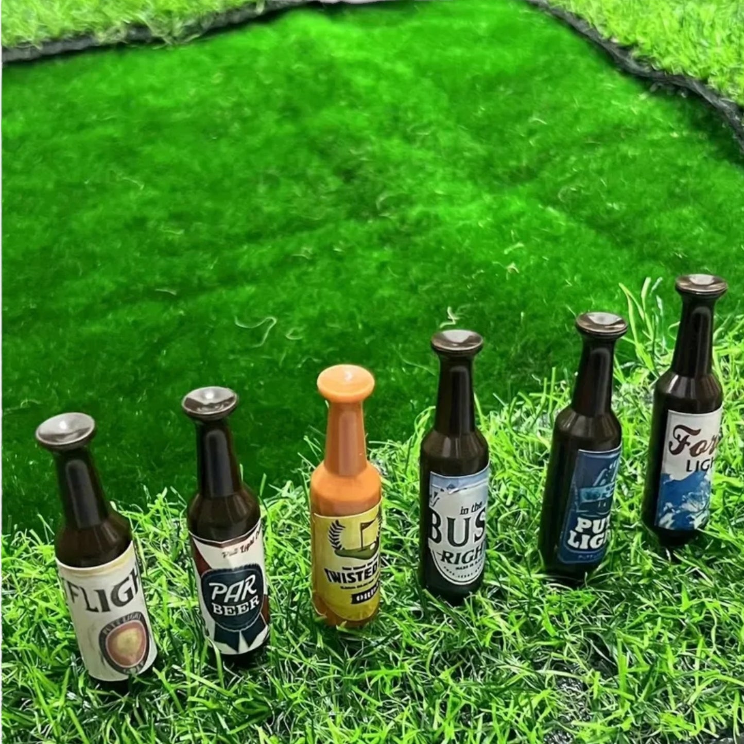 Golf Tees in Bierfles Vorm – Set van 6 Grappige Golfaccessoires