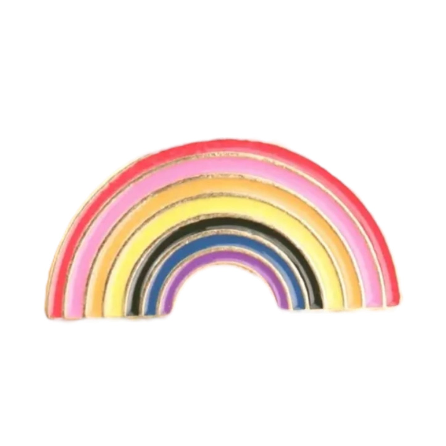 Regenboog Pin – Glanzend Metaal met Roze Tinten