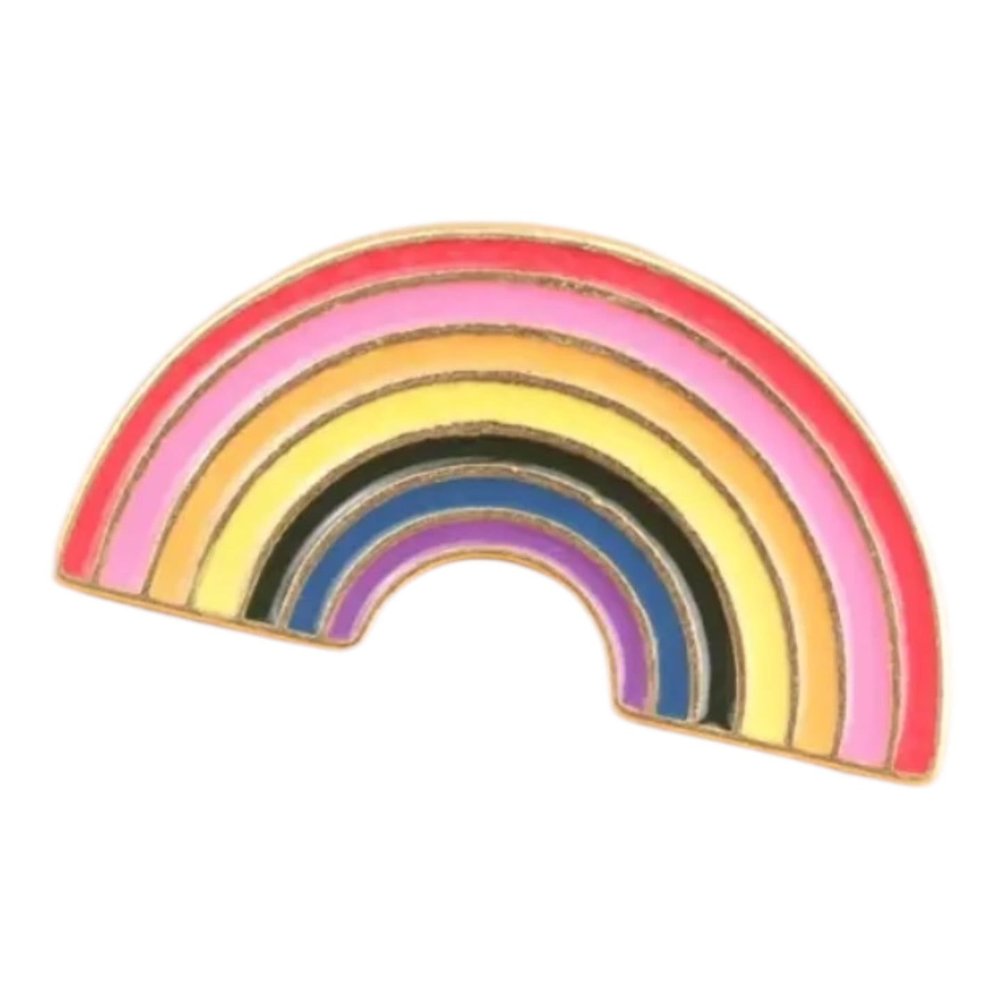 Regenboog Pin – Glanzend Metaal met Roze Tinten