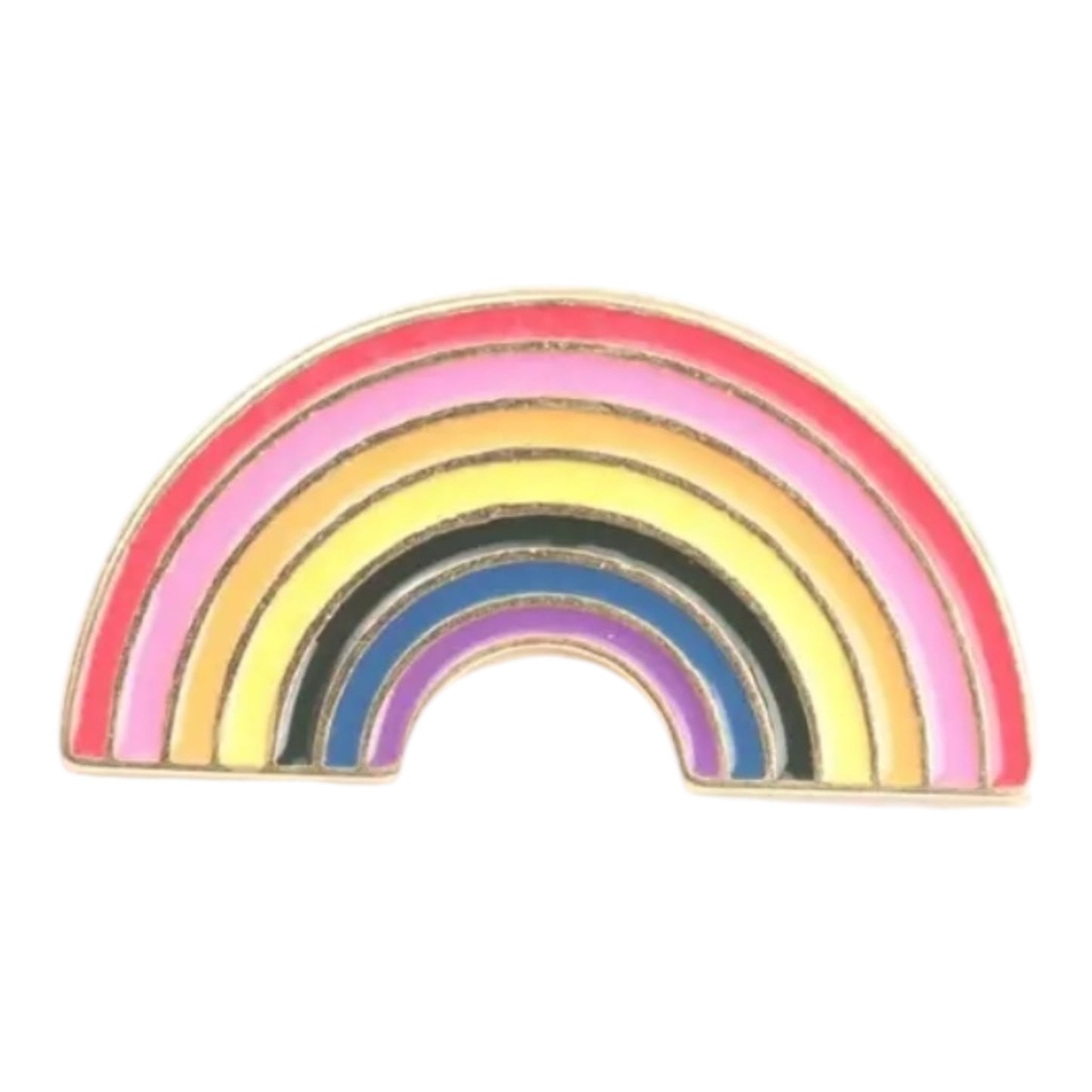 Regenboog Pin – Glanzend Metaal met Roze Tinten