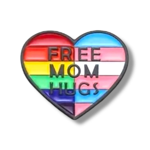 Pride Pin – Free Mom Hugs Hartvormige Badge (3 cm)