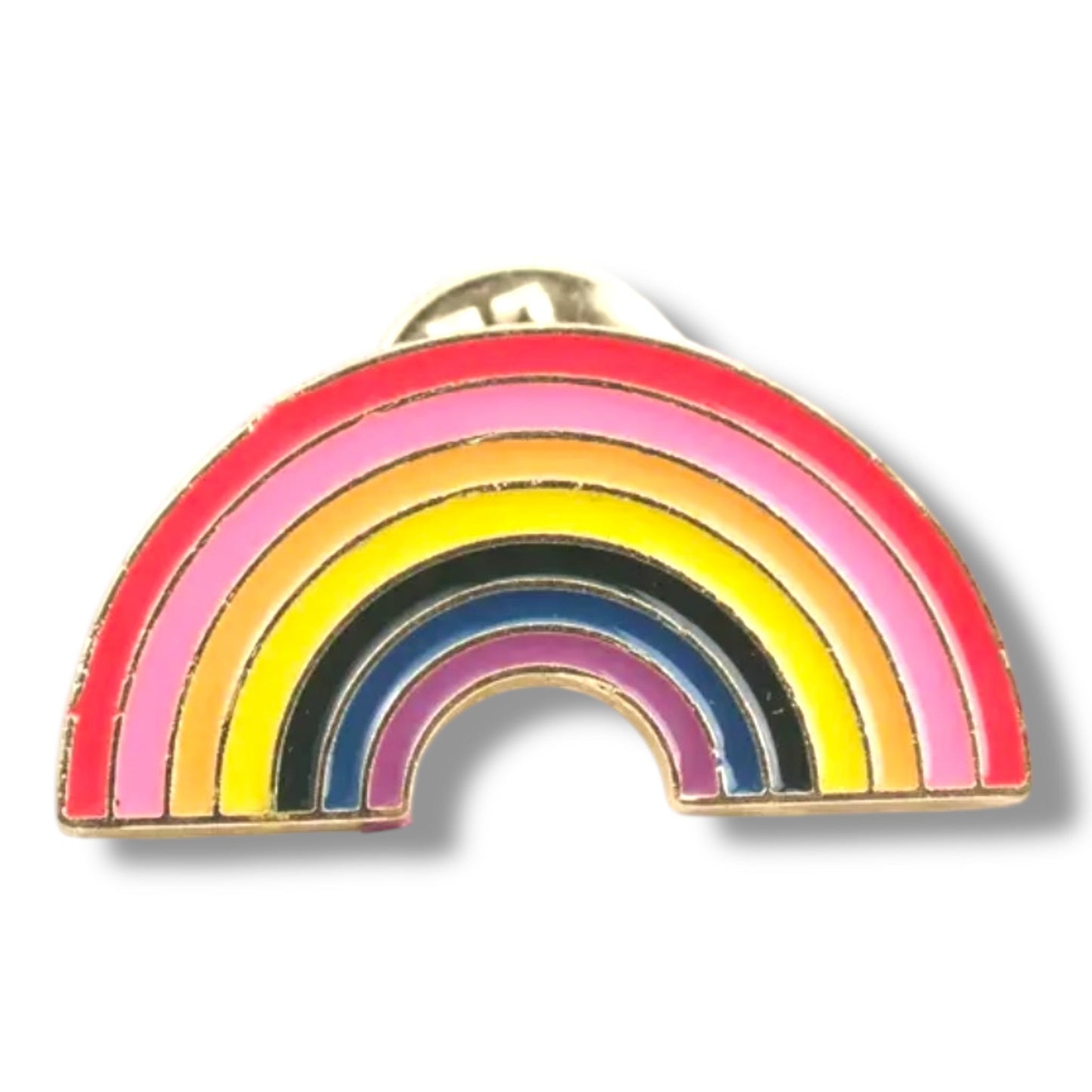 Regenboog Pin – Glanzend Metaal met Roze Tinten