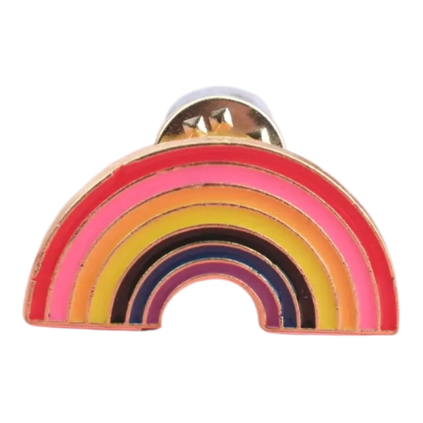 Regenboog Pin – Glanzend Metaal met Roze Tinten