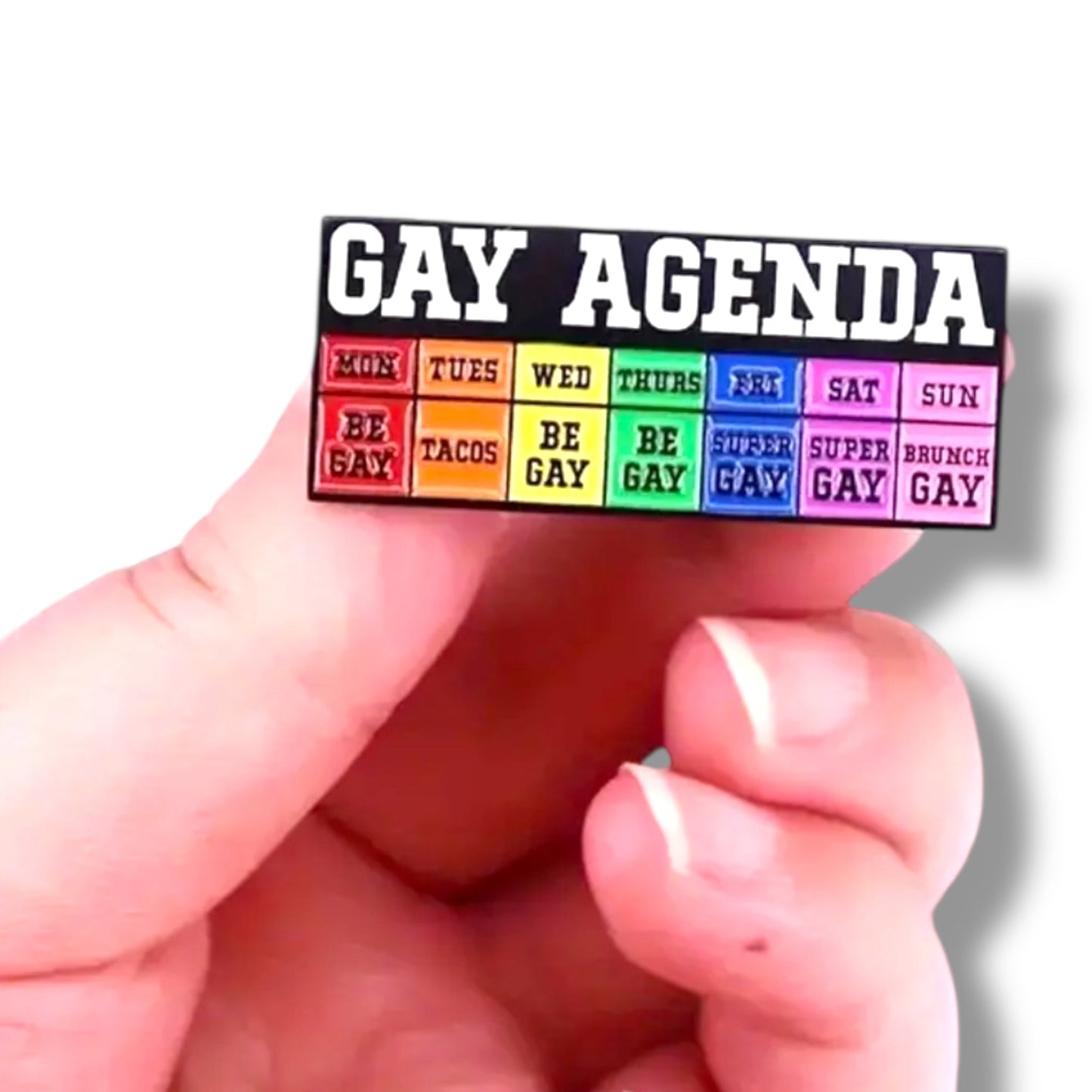 Gay Agenda Pin – Weekoverzicht in Regenboog Stijl