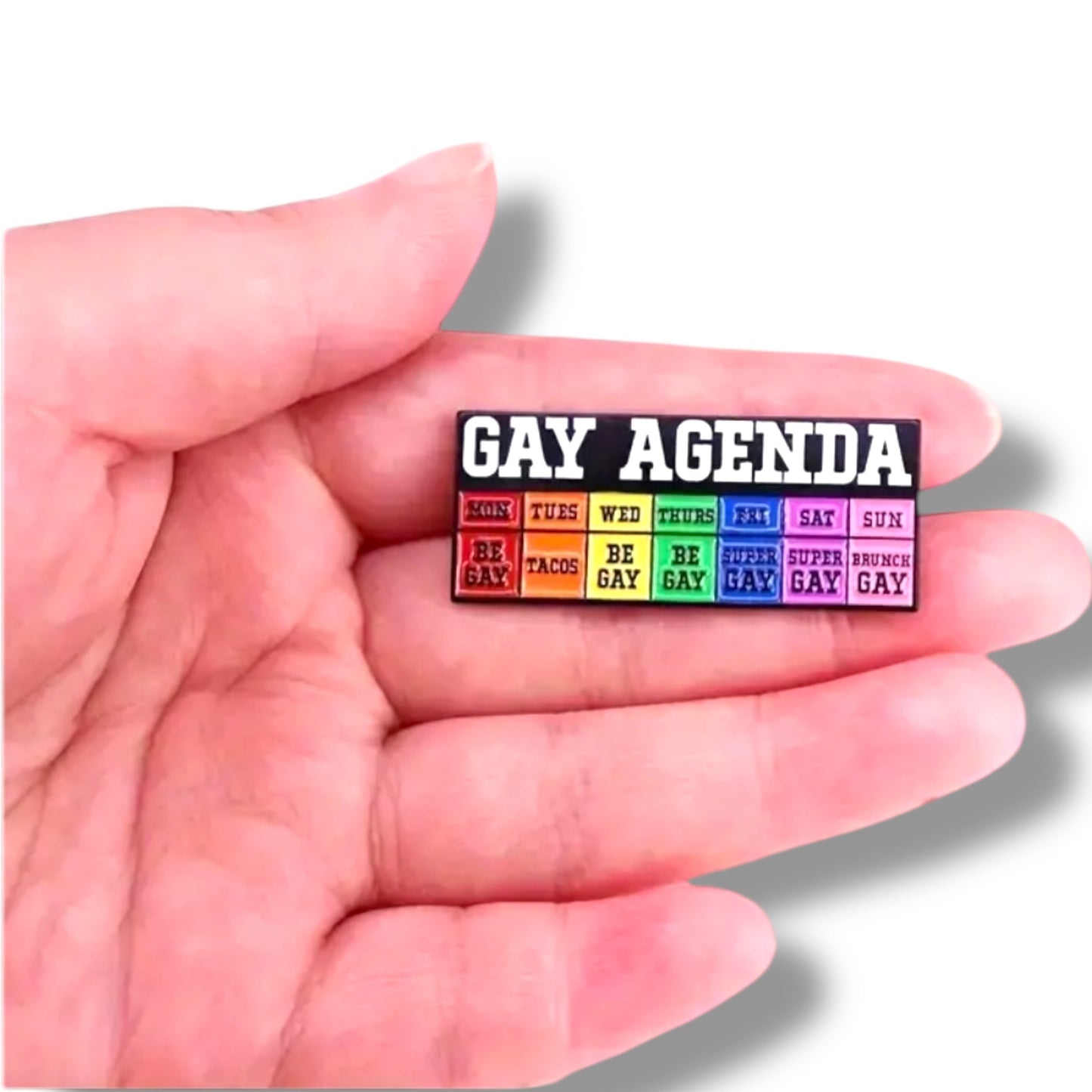 Gay Agenda Pin – Weekoverzicht in Regenboog Stijl
