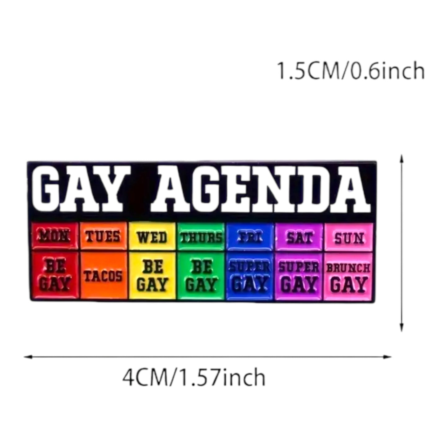Gay Agenda Pin – Weekoverzicht in Regenboog Stijl