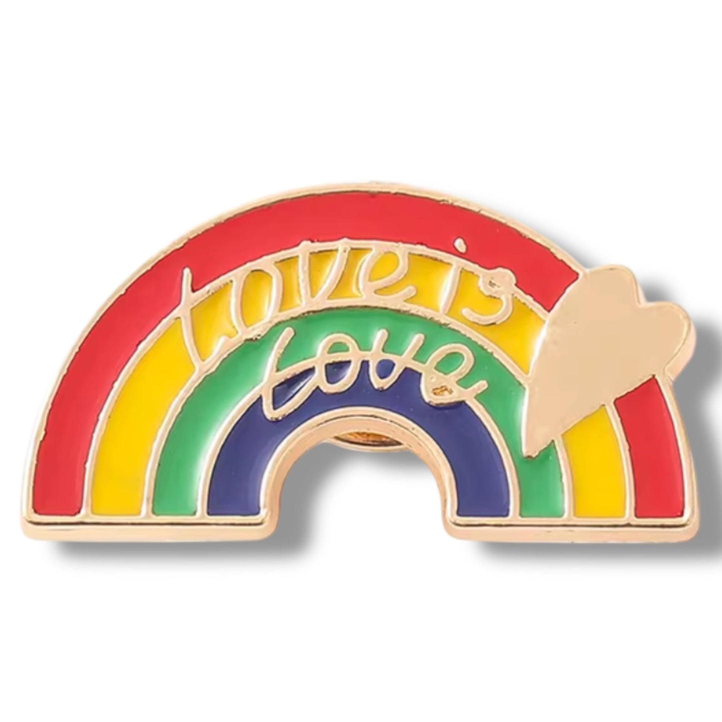 Love is Love Regenboog Pin met Goudkleurig Wolkje