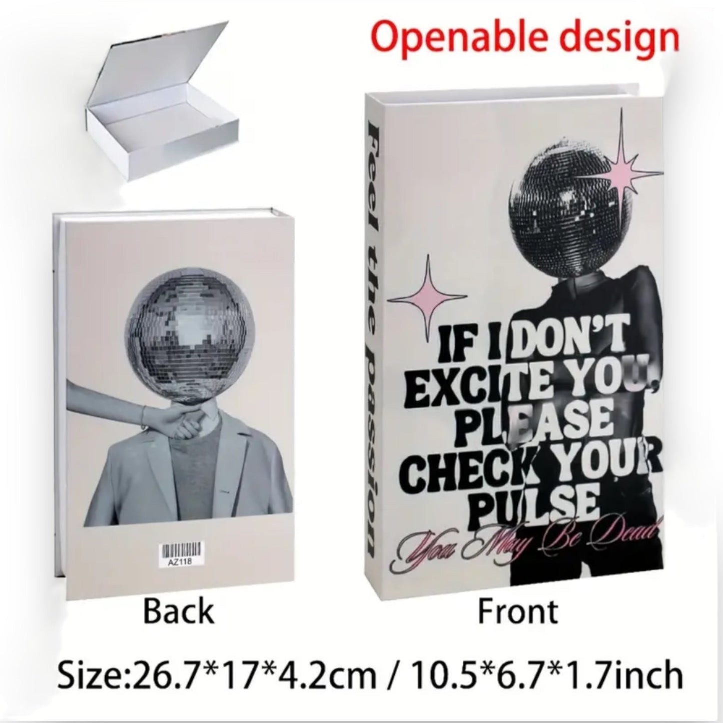 Nep Boek met Opbergruimte Binnenin - 8 Modellen - 26,7x17x4,2 cm