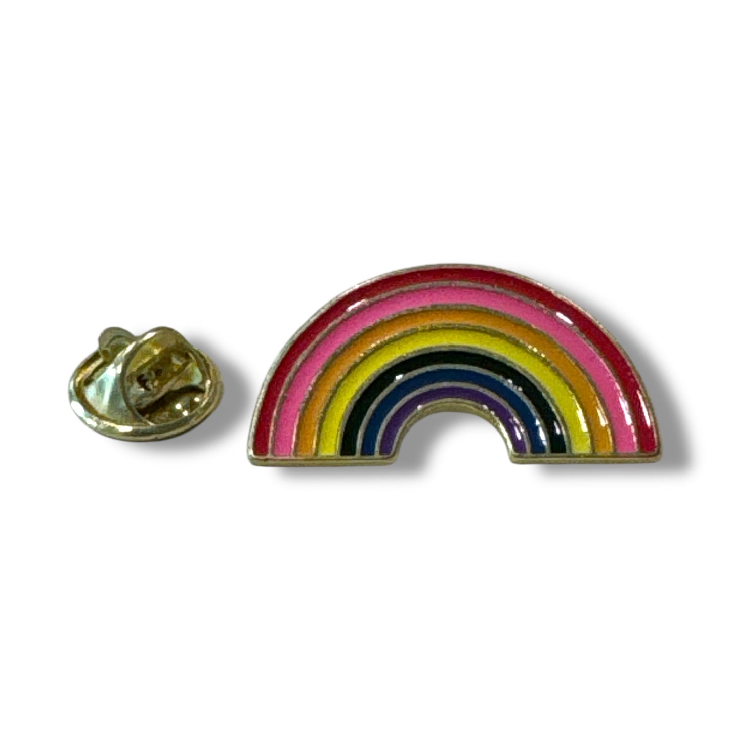 Regenboog Pin – Glanzend Metaal met Roze Tinten