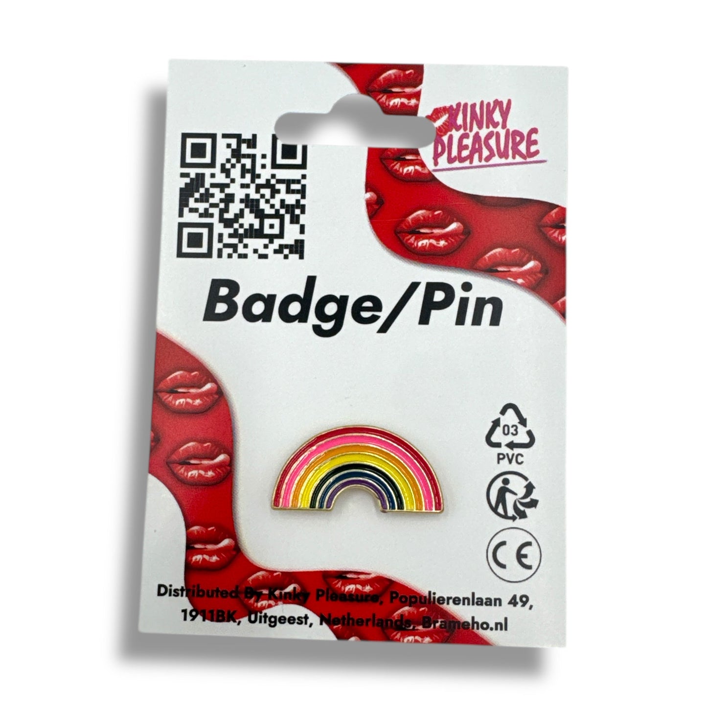 Regenboog Pin – Glanzend Metaal met Roze Tinten