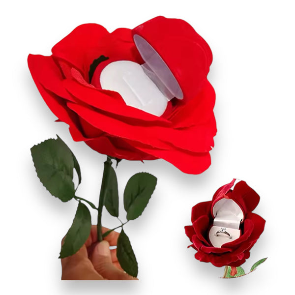 Eheringkästchen Rose Deluxe Rot