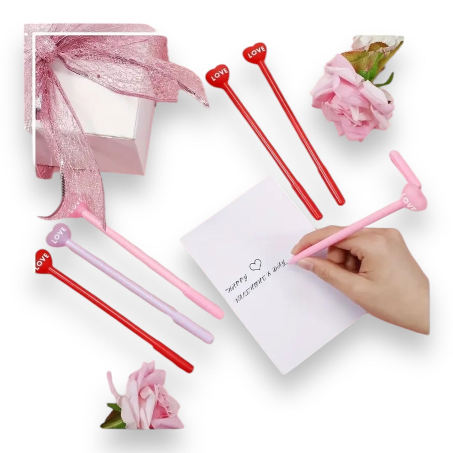 Hartvormige Liefdes Balpennen - 3 Stuks
