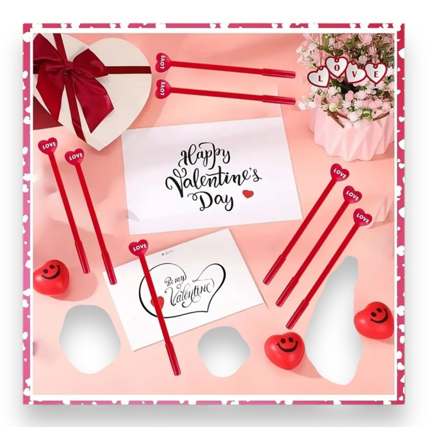 Hartvormige Liefdes Balpennen - 3 Stuks
