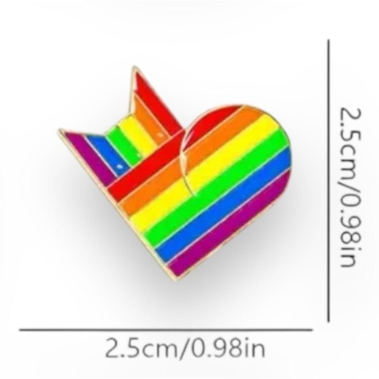 Pride Pin Kat & Hart – Regenboogkleuren