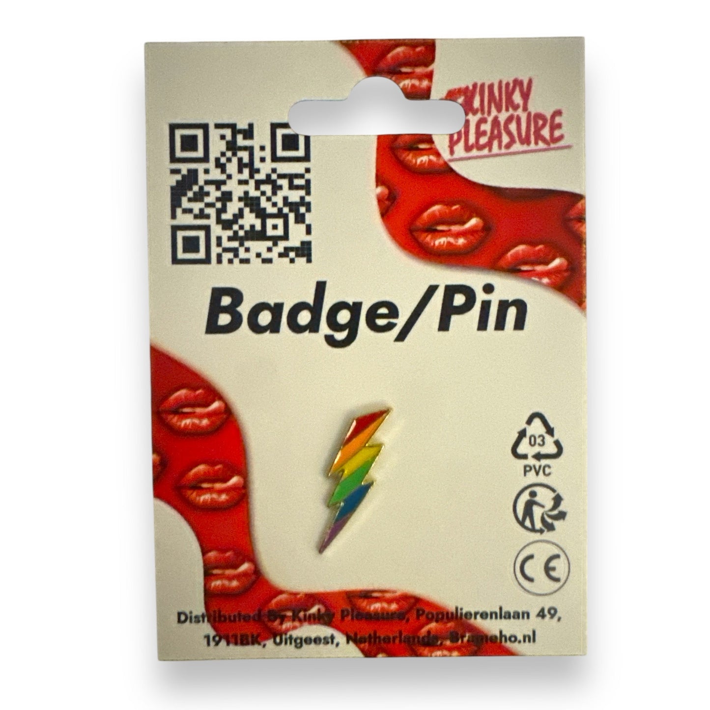 Pride Power Pin – Regenboog Bliksemschicht