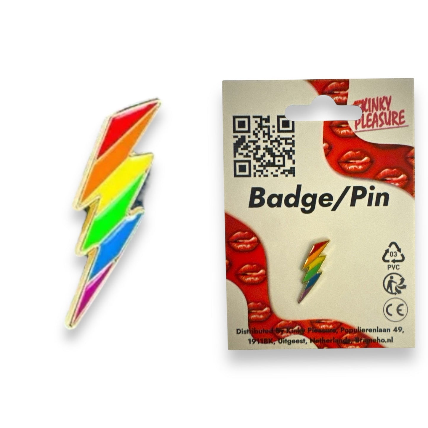 Pride Power Pin – Regenboog Bliksemschicht