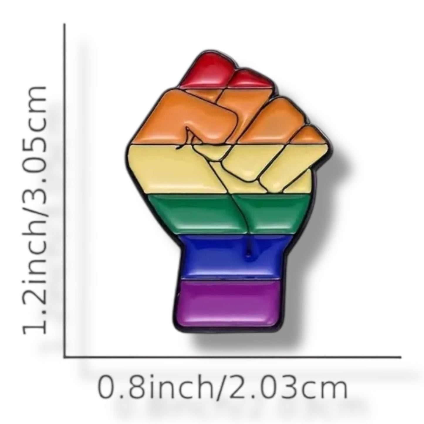 Regenboog Vuist Pin – LGBTQ+ Pride Symbool Speldje