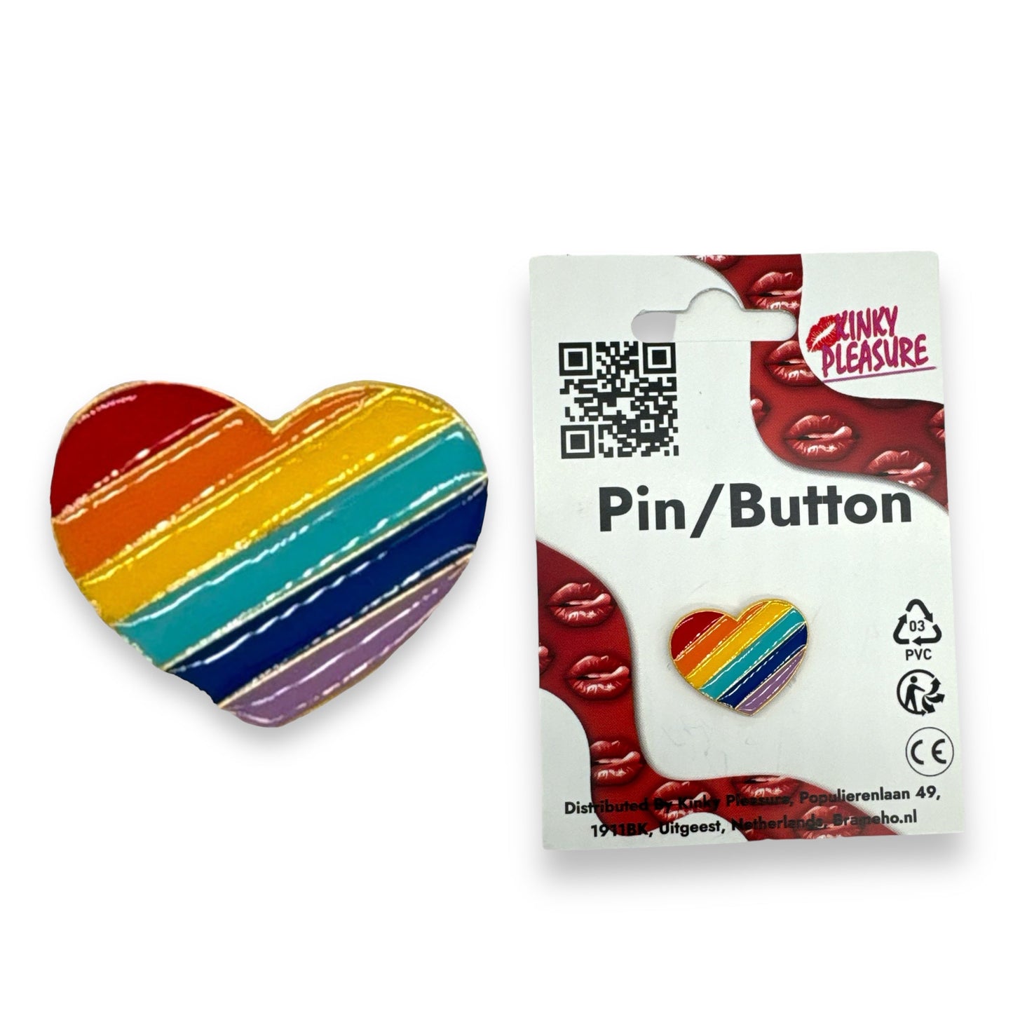 Hartvormige Regenboog Pin – LGBTQ+ Pride Speldje