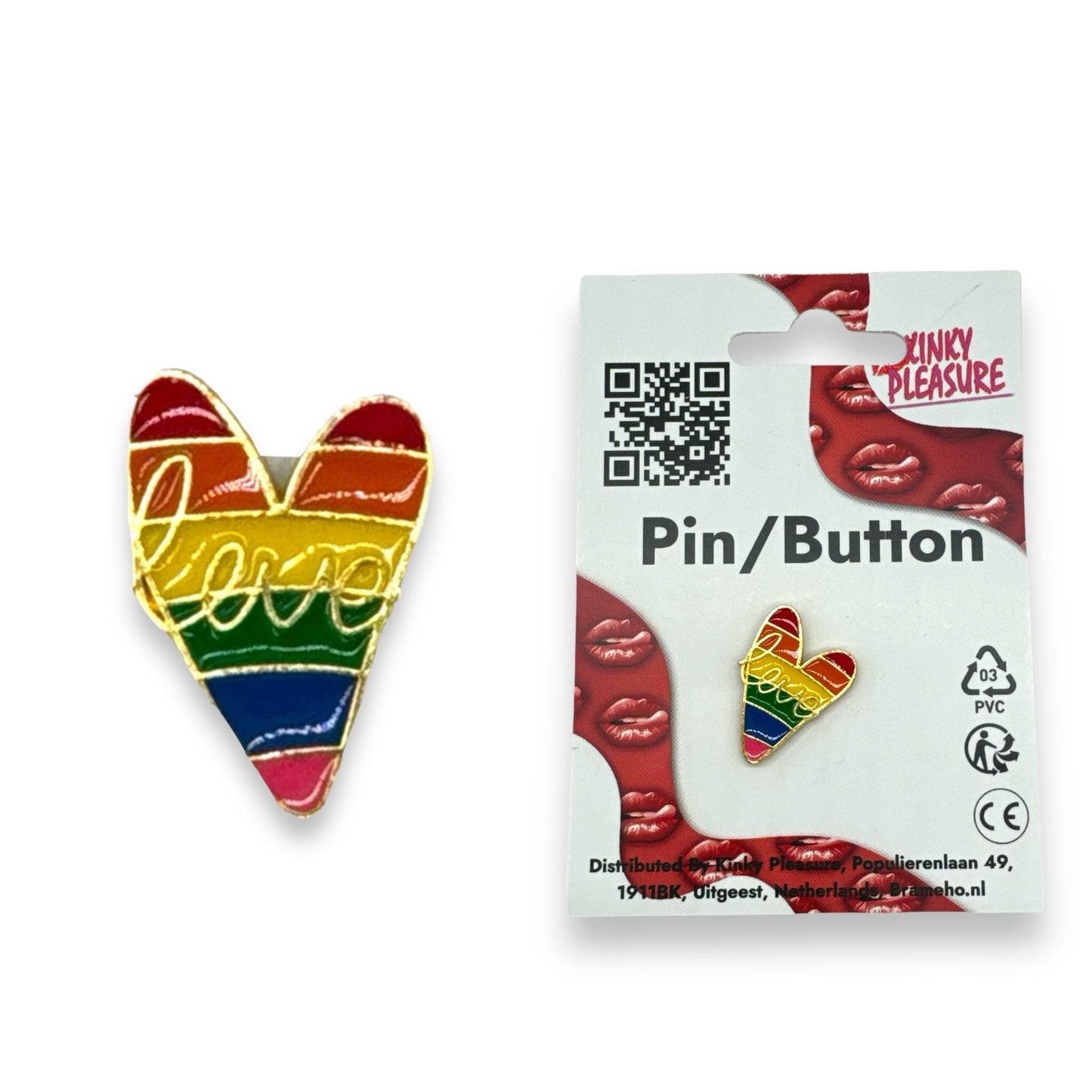 Love Regenboog Pin – Small Hart in V-vorm met Pride Kleuren