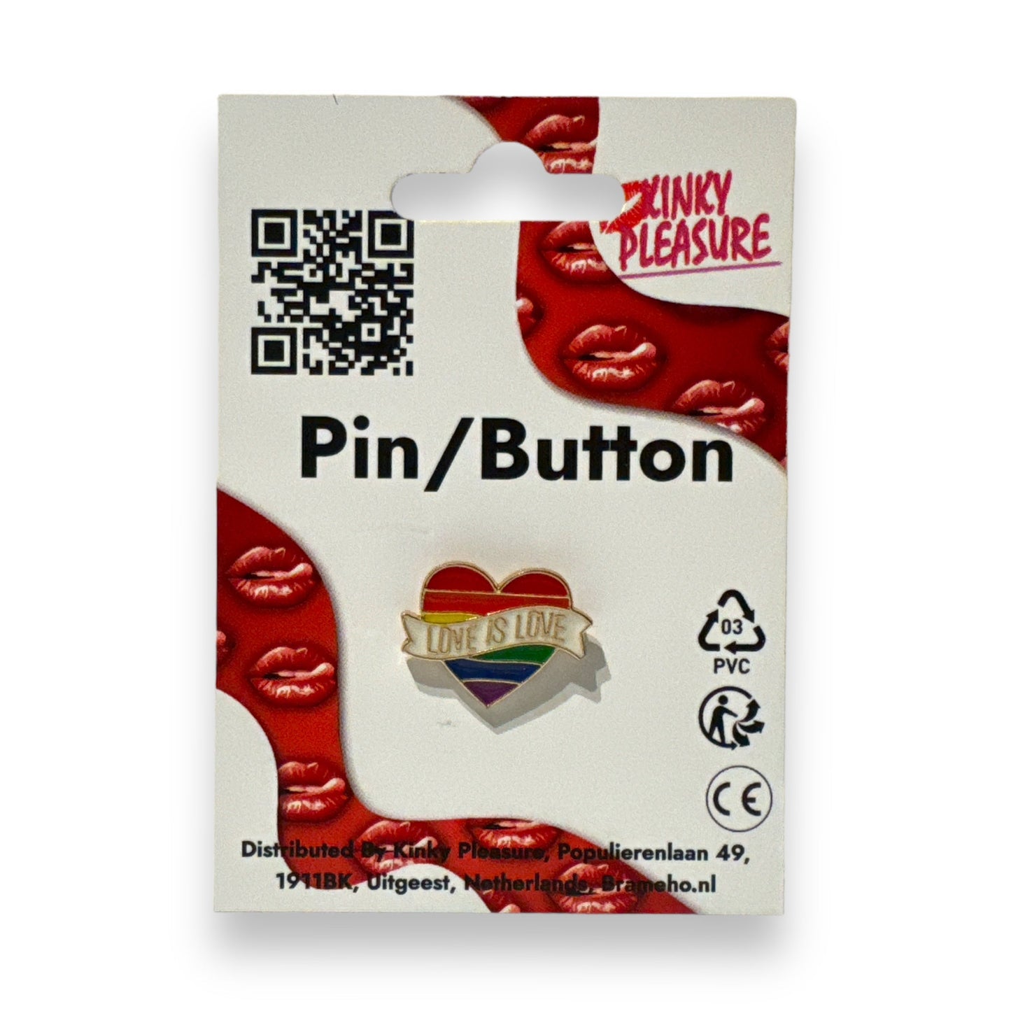 Love is Love Regenboog Pin – Hartvormig Speldje voor Pride