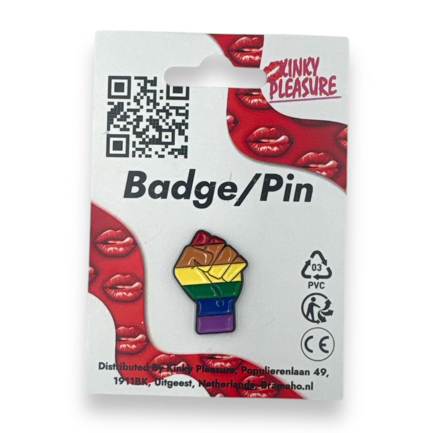Regenboog Vuist Pin – LGBTQ+ Pride Symbool Speldje
