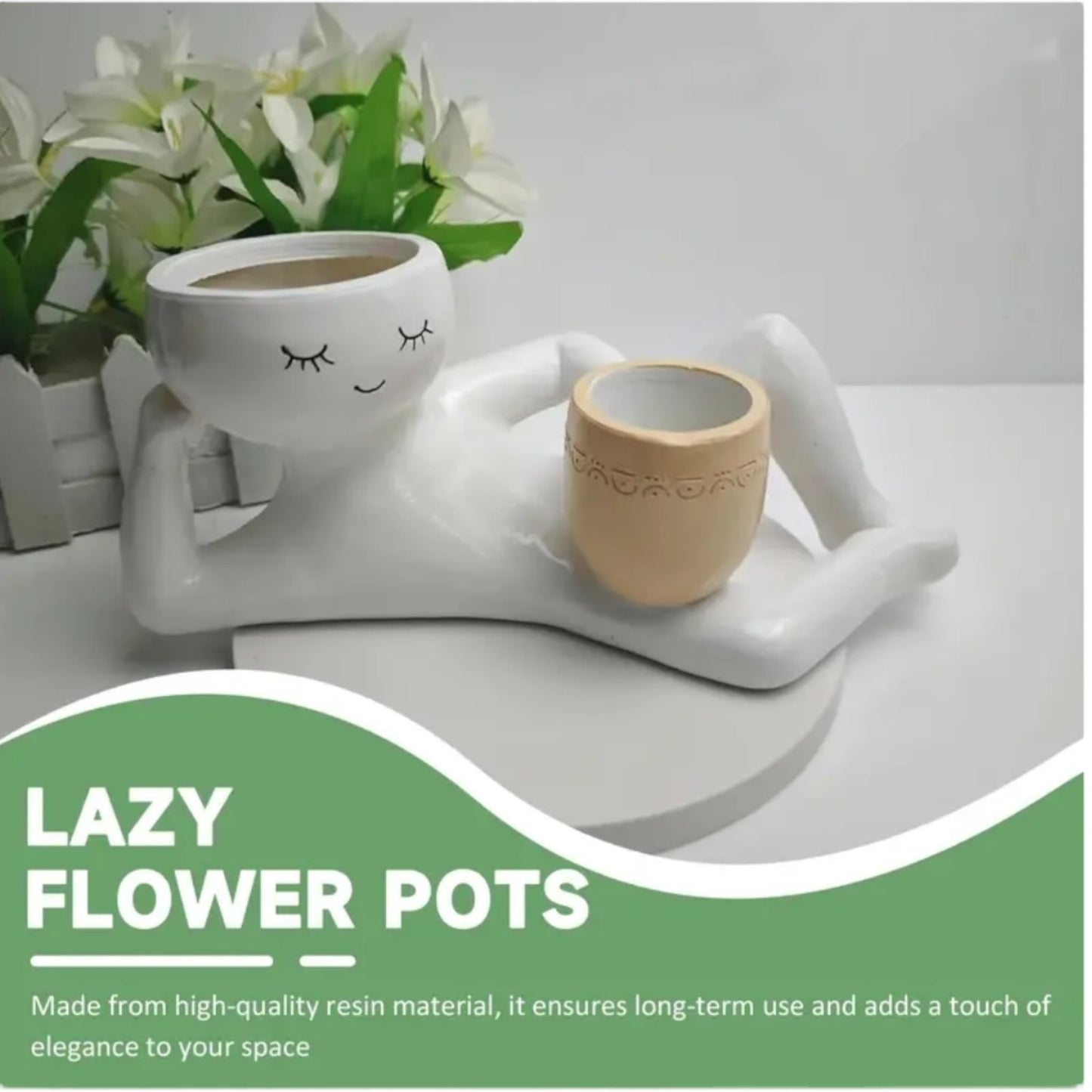 Liggende Man Bloempot – Grappige Dubbele Plantenhouder