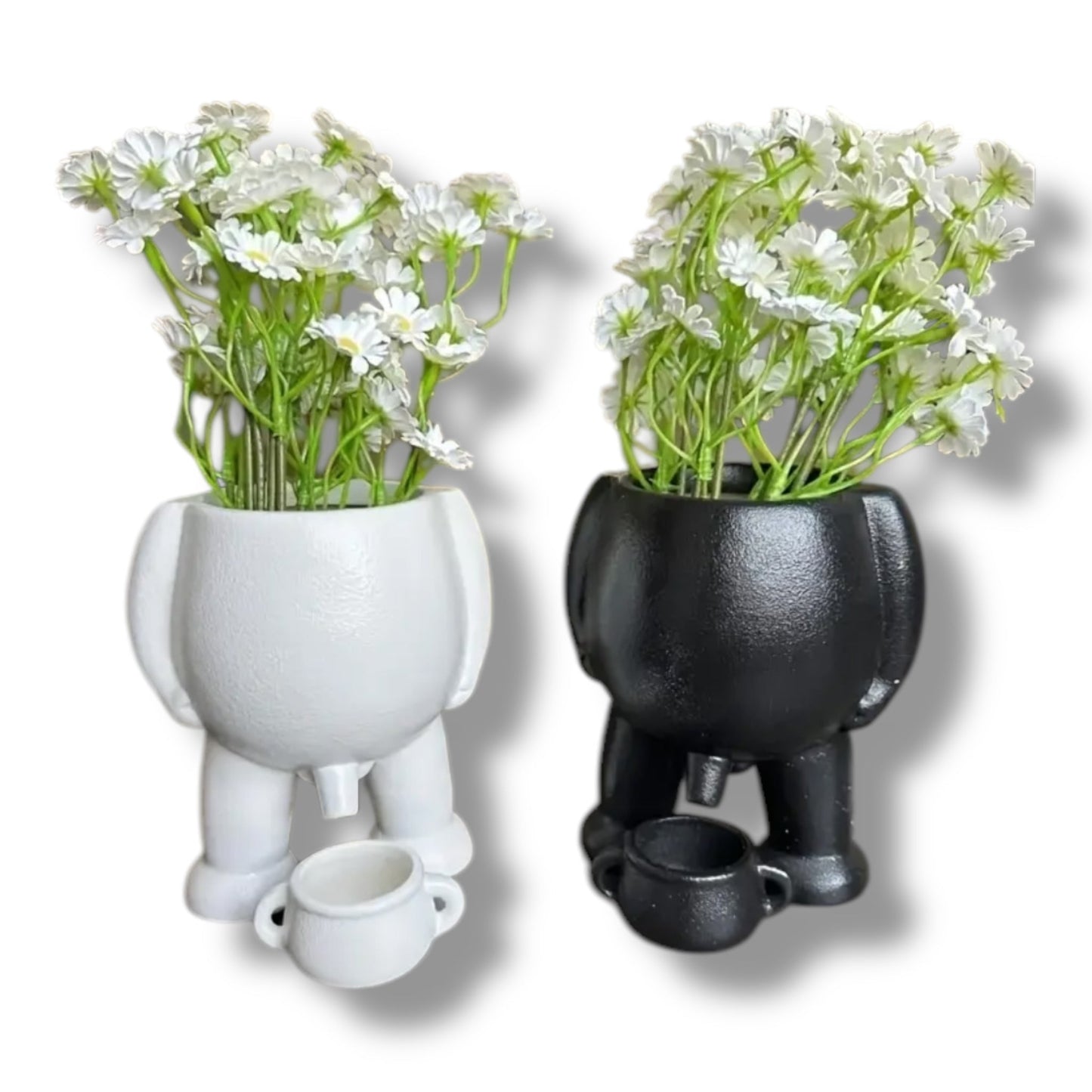 Pissende Bloempot – Grappige Plantenpot in Zwart & Wit