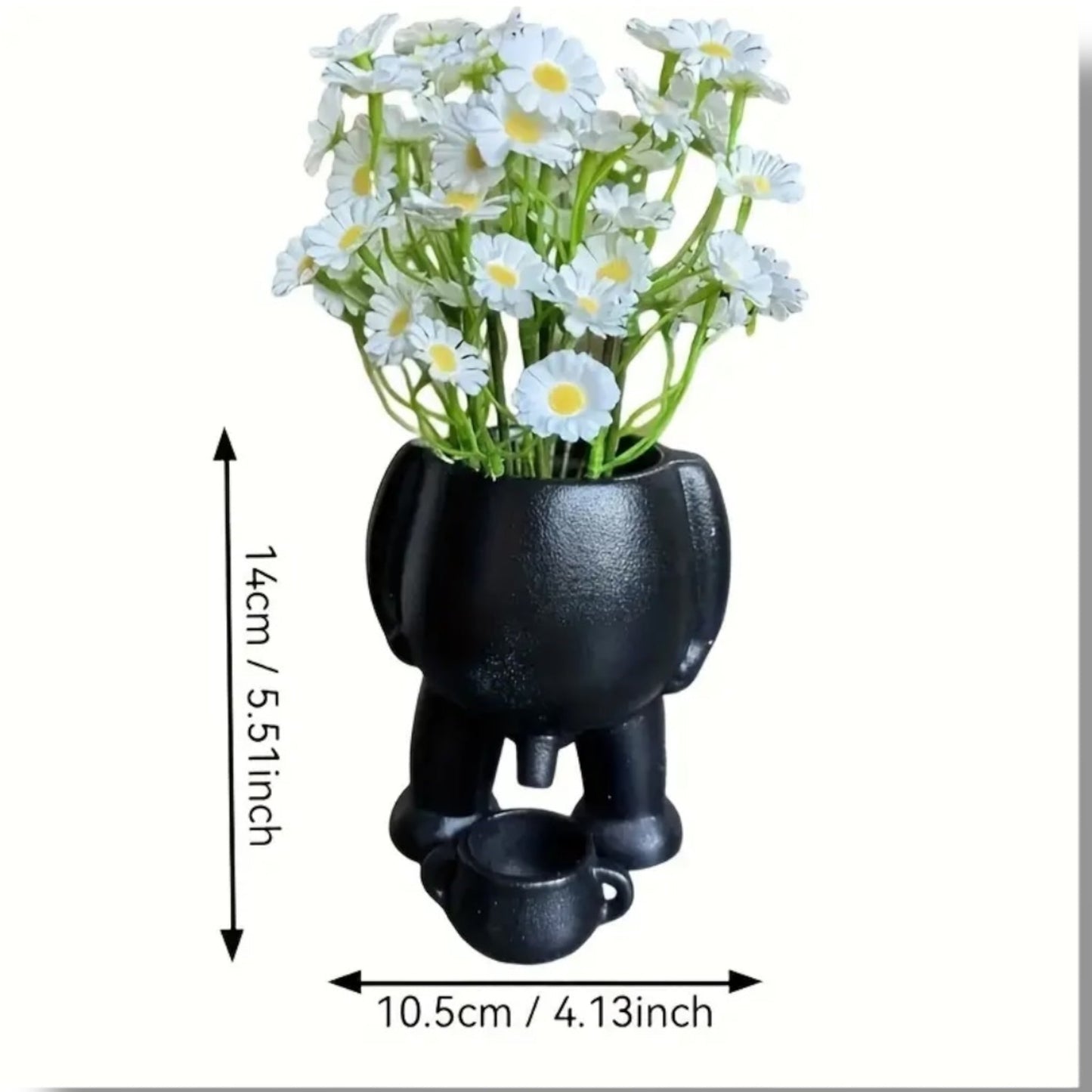 Pissende Bloempot – Grappige Plantenpot in Zwart & Wit