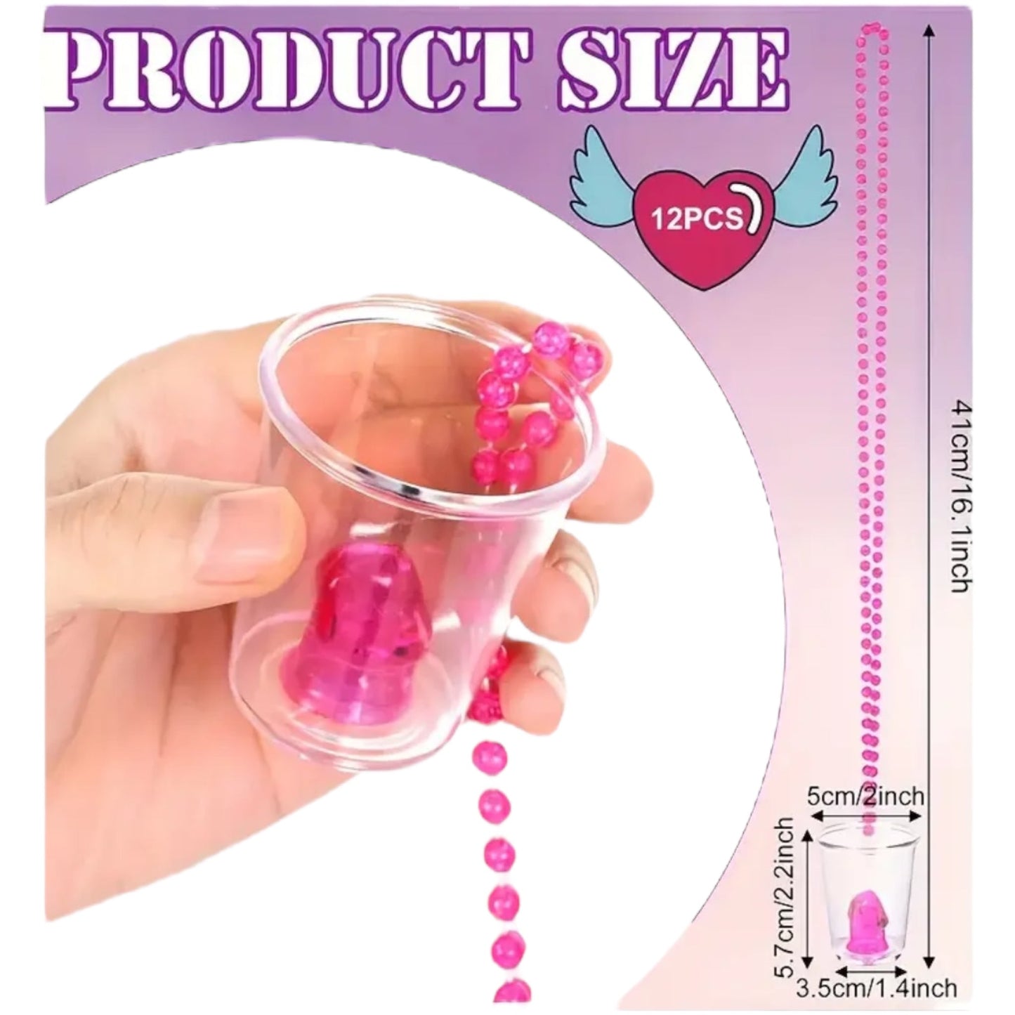 Piemel Shotglaasjes met Ketting – 12 stuks