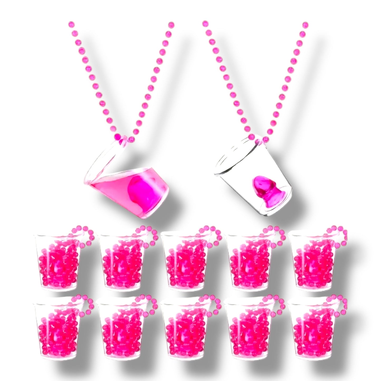 Piemel Shotglaasjes met Ketting – 12 stuks