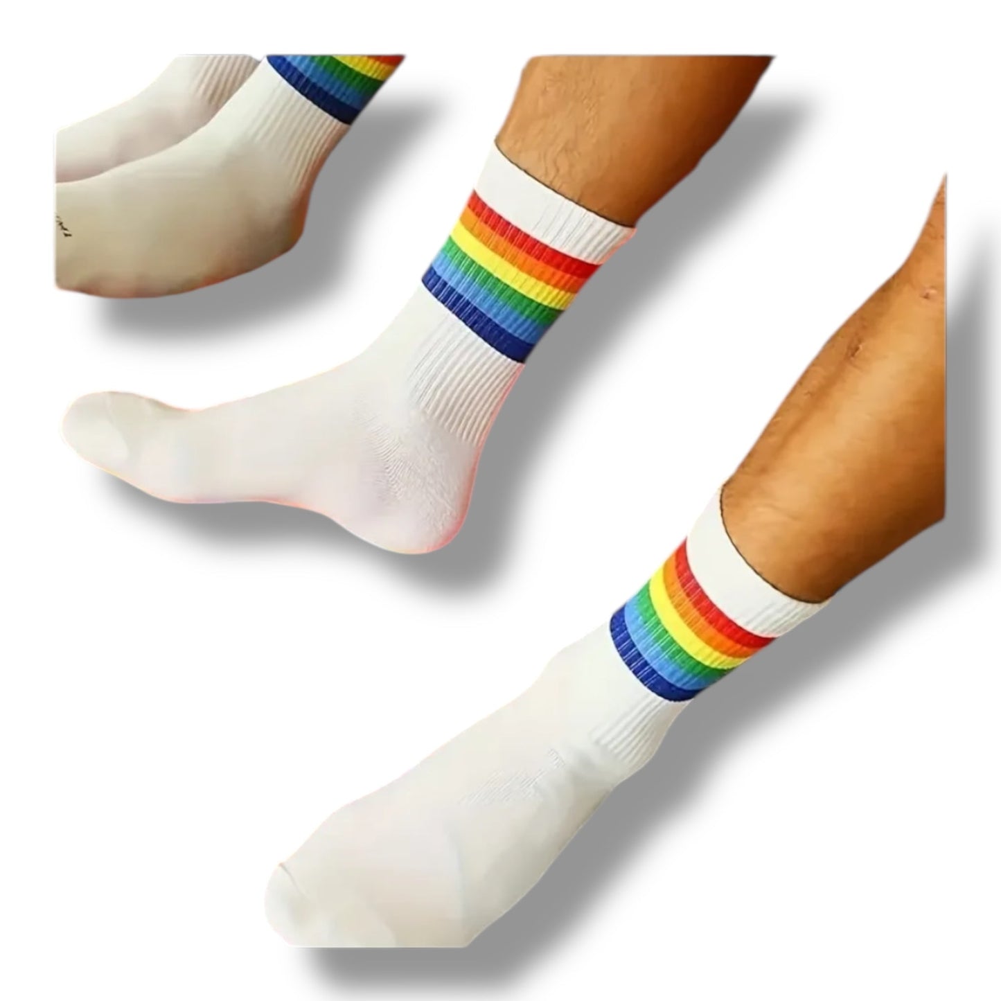Pride Regenboog Sokken – Wit & Zwart