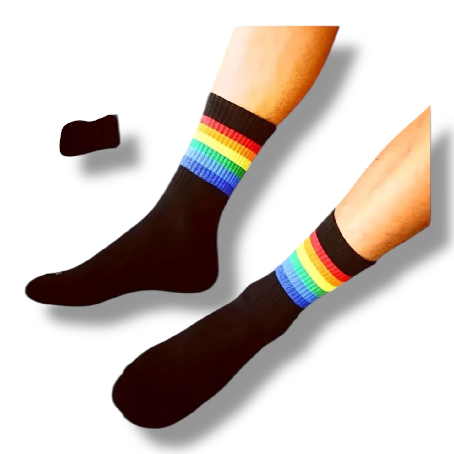 Pride Regenboog Sokken – Wit & Zwart