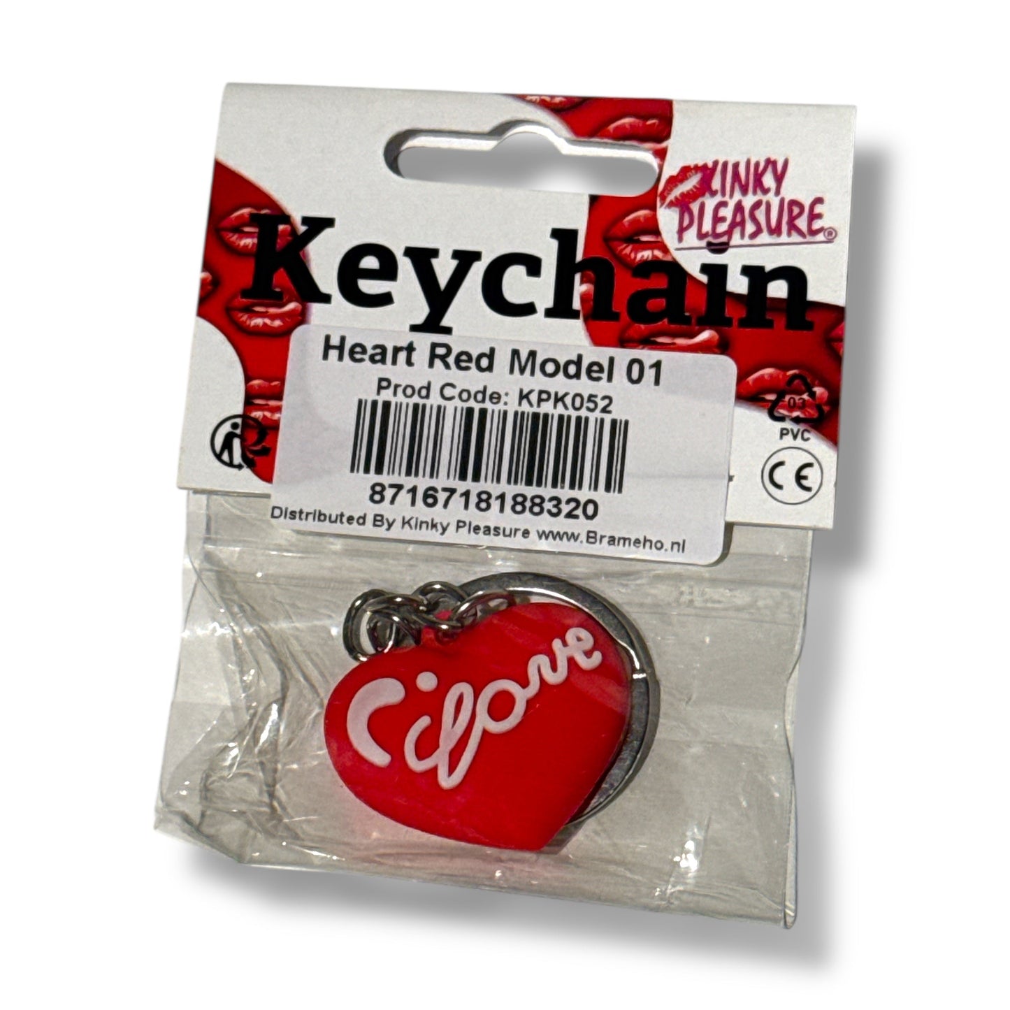 Sleutelhanger Rood Hart met "I Love You" Tekst – Romantisch Cadeautje Valentijn