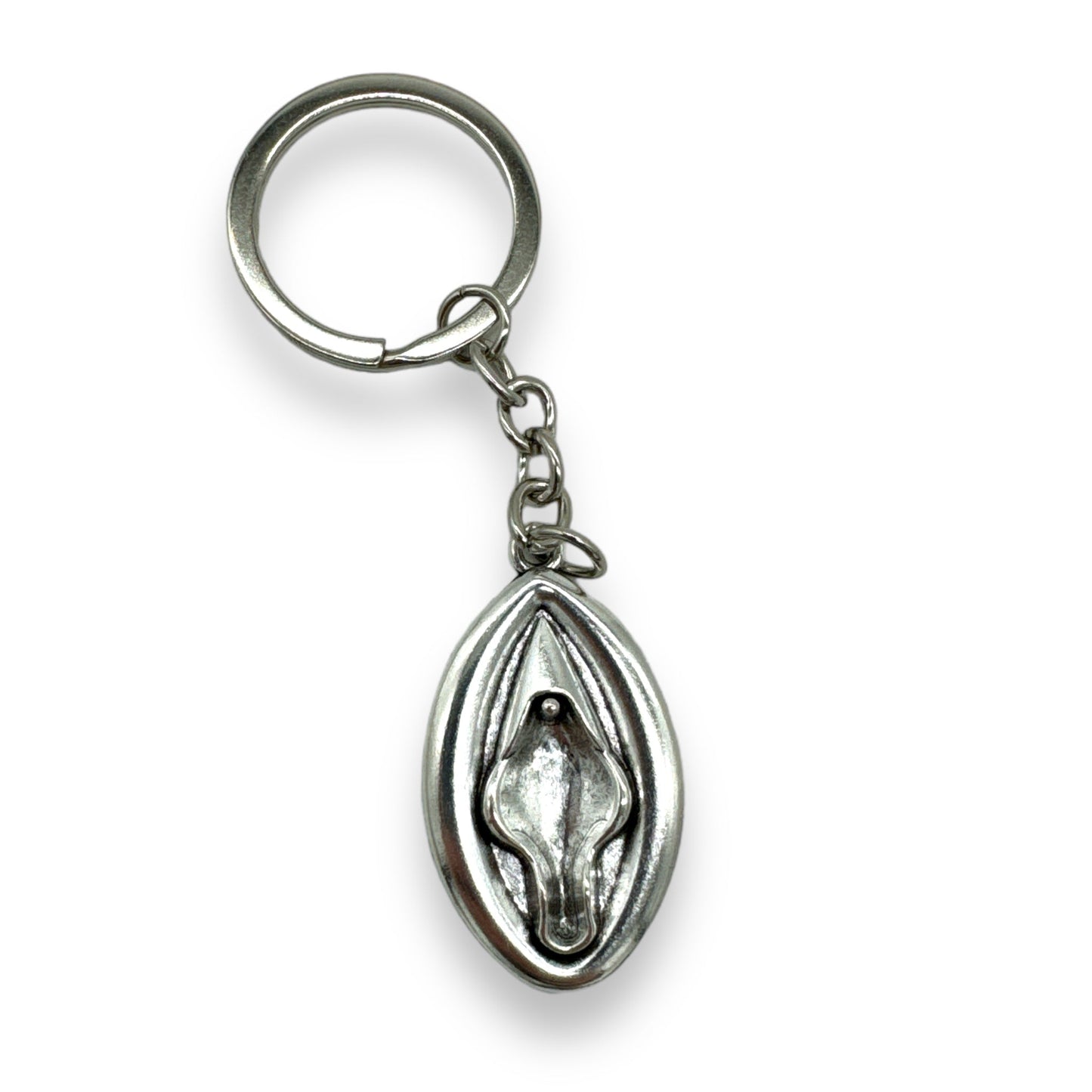 Zilveren Sleutelhanger Vulva – Erotische Sleutelhanger Metaal – Vagina Sleutelaccessoire