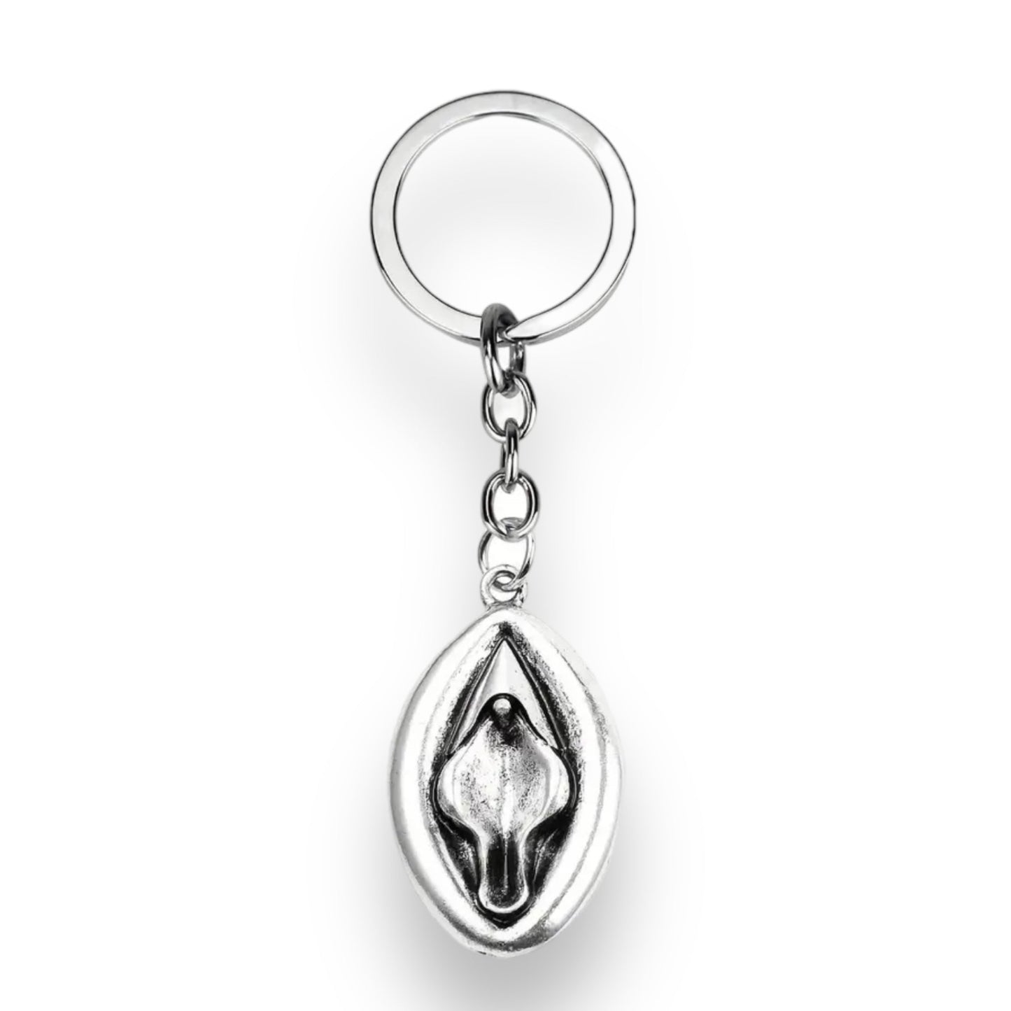 Zilveren Sleutelhanger Vulva – Erotische Sleutelhanger Metaal – Vagina Sleutelaccessoire