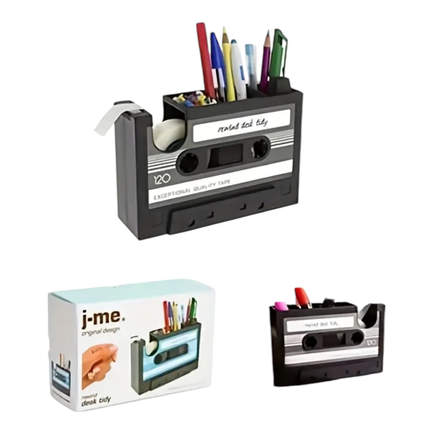 Cassettebandje Bureau Organizer met Plakbandhouder – Retro Design
