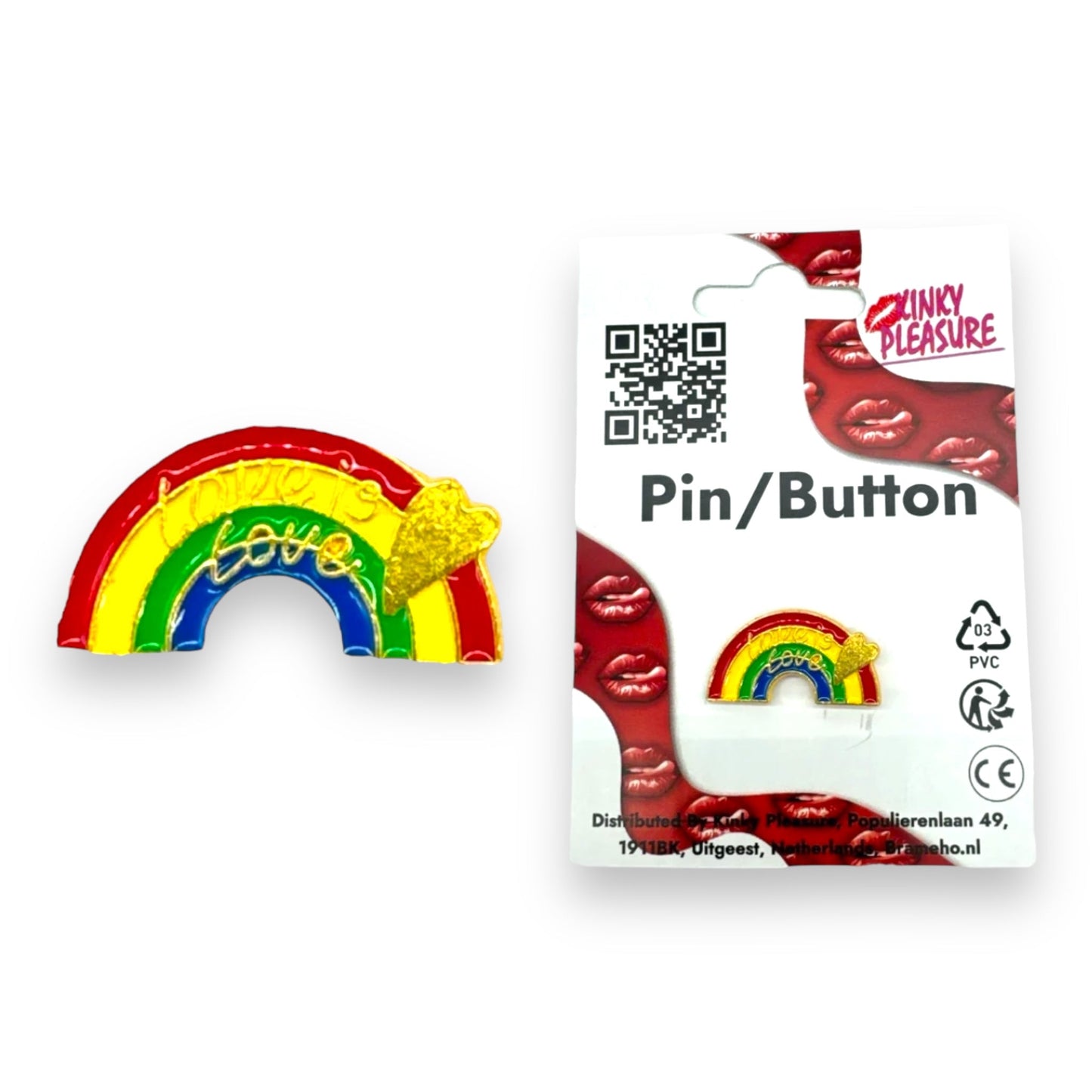 Love is Love Regenboog Pin met Goudkleurig Wolkje