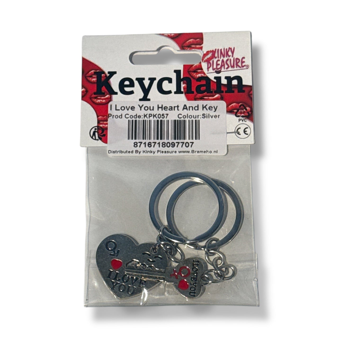 Sleutelhanger Set Zilver – Hart & Sleutel "I Love You" – Valentijn Cadeau voor Koppels