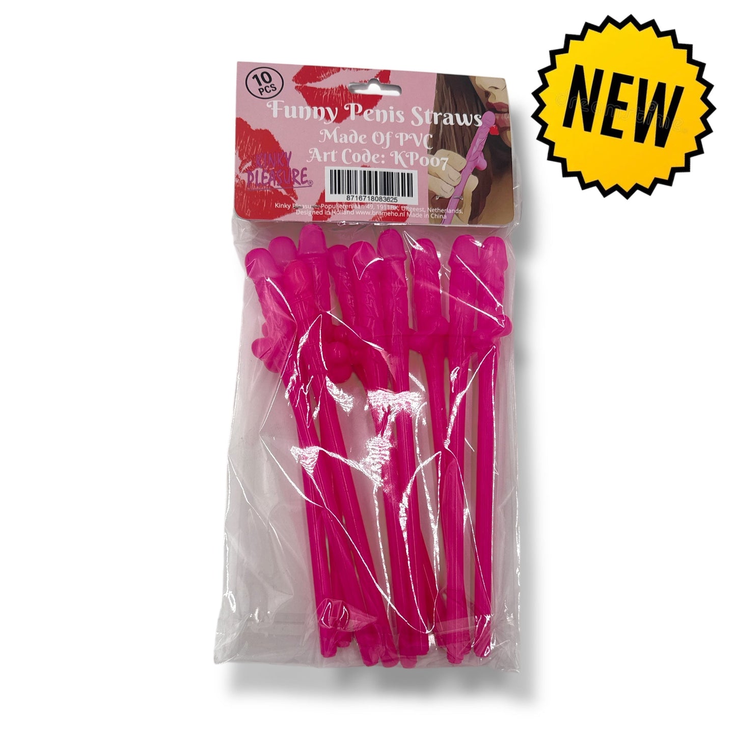 Piemel Rietjes – Set van 10 Roze Drinkrietjes | Vrijgezellenfeest Accessoire
